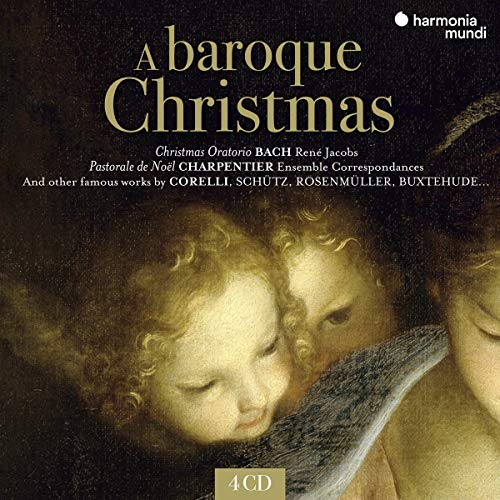 CD cover for “A Baroque Christmas” featuring cherubs and gold lettering.