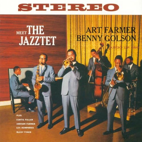 Album cover featuring Art Farmer, Benny Golson, and The Jazztet jazz band.