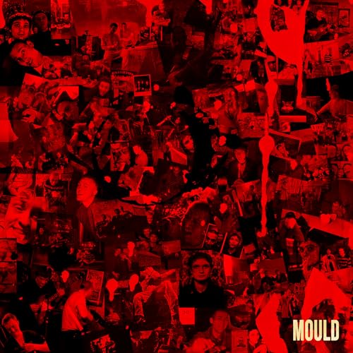 Red vinyl record cover with a collage of diverse portrait photos.