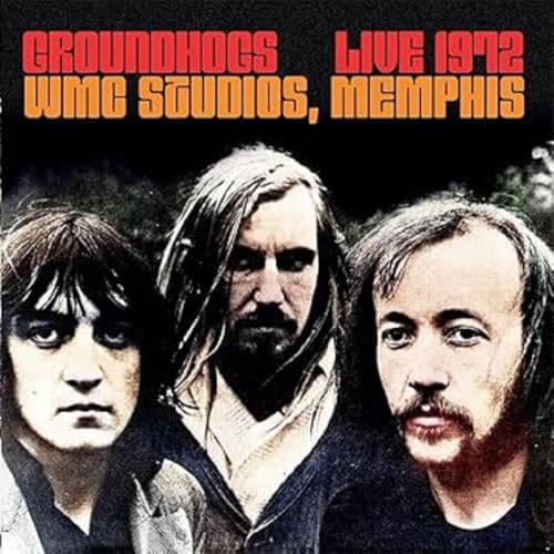 Album cover for Groundhogs' "Live 1972" featuring three men with long hair.