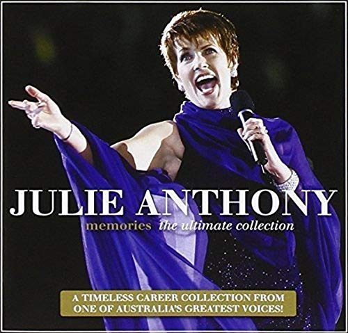Julie Anthony album cover: singer in blue gown with microphone.