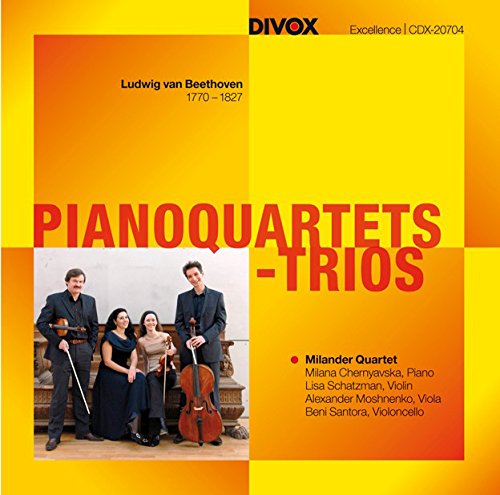 CD cover for Beethoven’s piano quartets and trios performed by Milander Quartet.