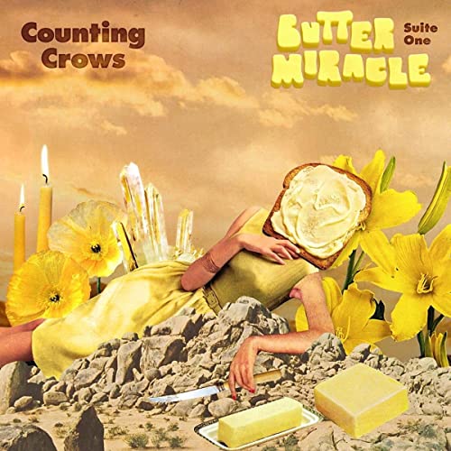 Album cover for Counting Crows’ “Butter Miracle Suite One” with surreal imagery.