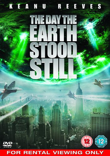 DVD cover for "The Day The Earth Stood Still" with city and jets.