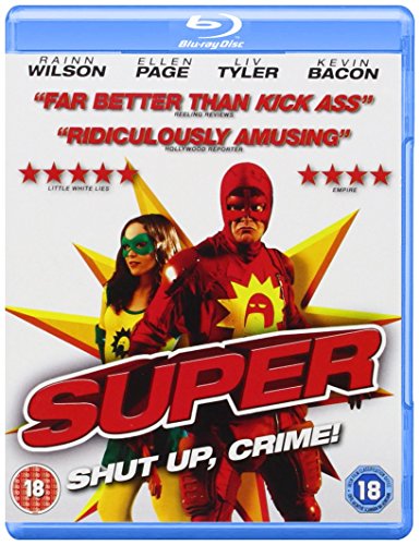 Super" Blu-ray cover featuring two costumed heroes against a red background.