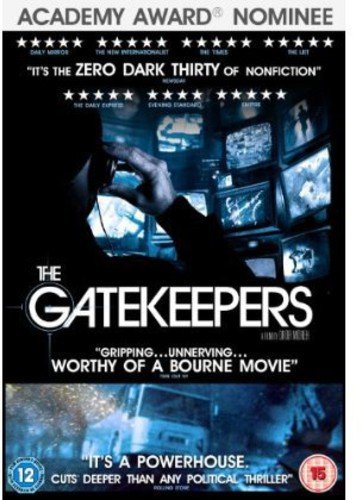 DVD cover for “The Gatekeepers” featuring a man and surveillance monitors.