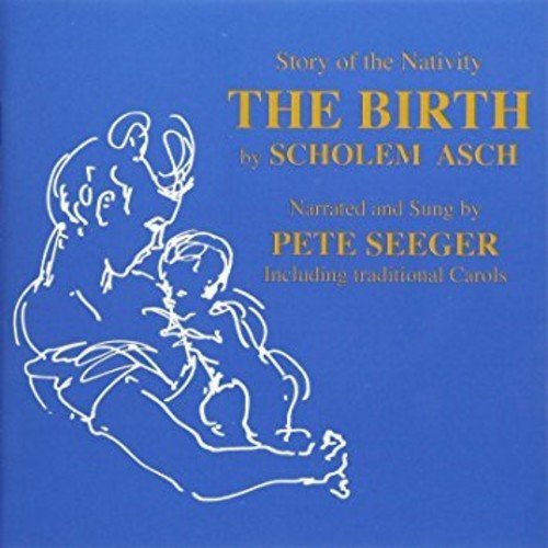 CD cover: white line drawing of a mother and baby, blue background.