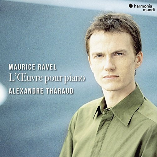 CD cover: portrait of Alexandre Tharaud, pianist Maurice Ravel tribute.