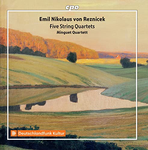 CD cover with a landscape painting of a river and rolling hills.