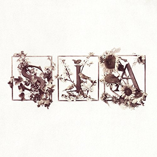 Sia album cover featuring floral arrangements forming the letters of her name.