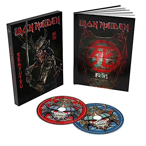 Iron Maiden “Senjutsu” deluxe CD: book, two discs, samurai-themed artwork.