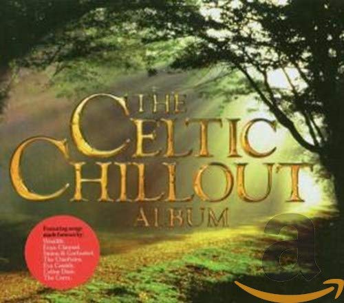 CD cover for "The Celtic Chillout Album" with golden text and green landscape.
