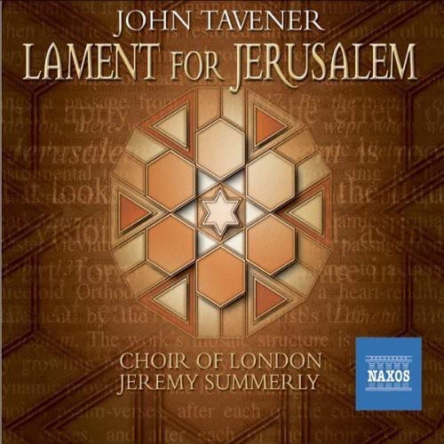 CD cover for John Tavener’s “Lament for Jerusalem” with geometric design.