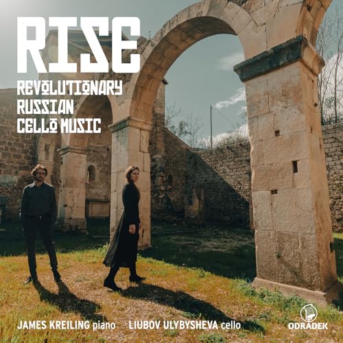 CD cover for "RISE" featuring musicians standing near stone arches.