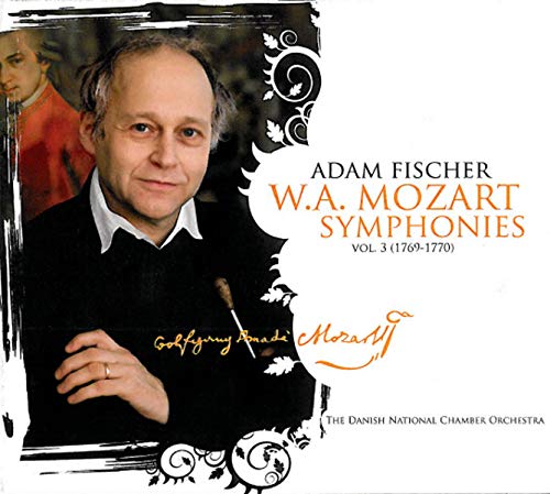 CD cover featuring conductor Adam Fischer and text “Mozart: Symphonies Vol. 3”.