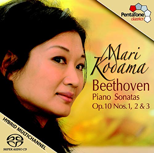 CD cover featuring pianist Mari Kodama and Beethoven’s Piano Sonatas.