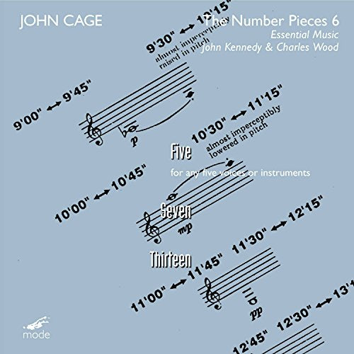 CD cover for John Cage’s “Number Pieces 6” featuring musical notation.