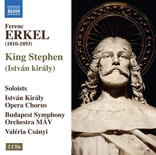 CD cover for Erkel’s “King Stephen” featuring a sculpted head in relief.