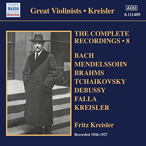 CD cover for Fritz Kreisler’s “The Complete Recordings, Vol. 8” with portrait.