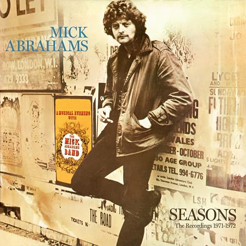 Mick Abrahams album cover, featuring a portrait and vintage posters.