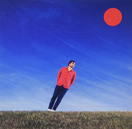 Peter Morén album cover: man in red shirt under a red sun.