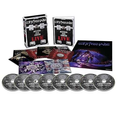 Whitesnake Access All Areas Live box set containing CDs, booklets, and a poster.