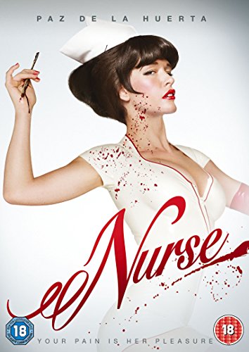 DVD cover for "Nurse" featuring a woman in a blood-splattered nurse uniform.