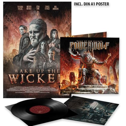 Powerwolf "Wake Up The Wicked" vinyl record with album artwork and poster.
