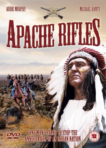 Apache Rifles" DVD cover featuring Audie Murphy and a Native American warrior.