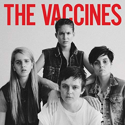 Black and white portrait of The Vaccines band members.