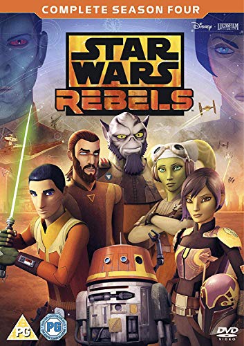 Star Wars Rebels Season 4 DVD cover featuring the main characters and Grand Admiral Thrawn.