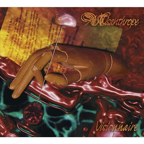 Album cover: a hand holding a spoon over aged paper, red background.