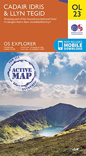 Cadair Idris & Llyn Tegid Map | Weatherproof | Snowdonia National Park | Ordnance Survey | OS Explorer Active Map OL23 | Wales | Walks | Hiking | Maps | Adventure