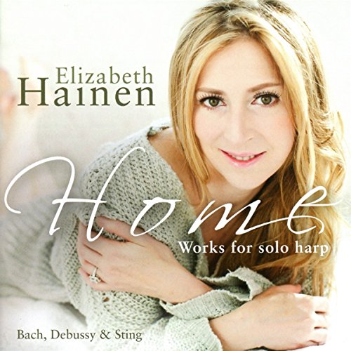 CD cover featuring portrait of harpist Elizabeth Hainen, with title "Home.