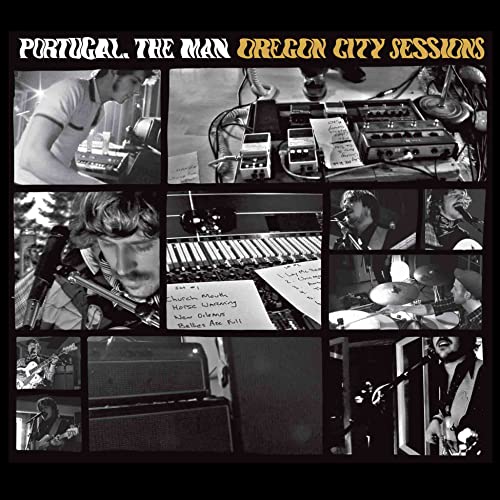 CD cover for Portugal. The Man’s “Oregon City Sessions” with black and white collage.