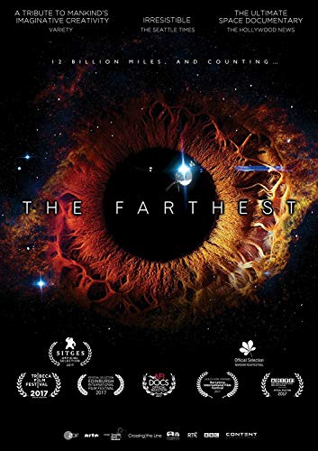 DVD cover for “The Farthest” featuring an eye filled with a starry galaxy.