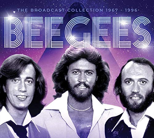 CD cover for Bee Gees’ “Broadcast Collection 1967-1996” featuring three portraits.