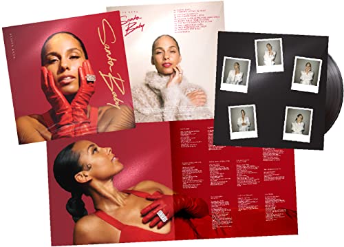 Alicia Keys “Santa Baby” vinyl record with red and white cover art.