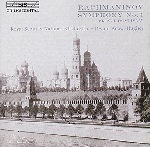 CD cover for Rachmaninov’s Symphony No. 1 featuring a Russian cathedral.