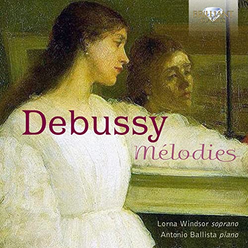 CD cover featuring a painting of a woman in white, titled "Debussy: Mélodies".