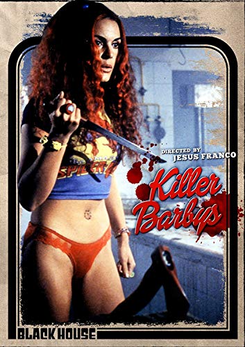 DVD cover for "Killer Barbys" featuring a woman with a knife.