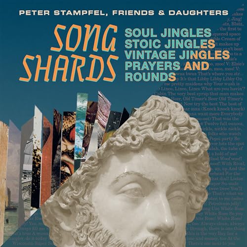 CD cover for Peter Stampfel’s “Song Shards” with a bust and collage.
