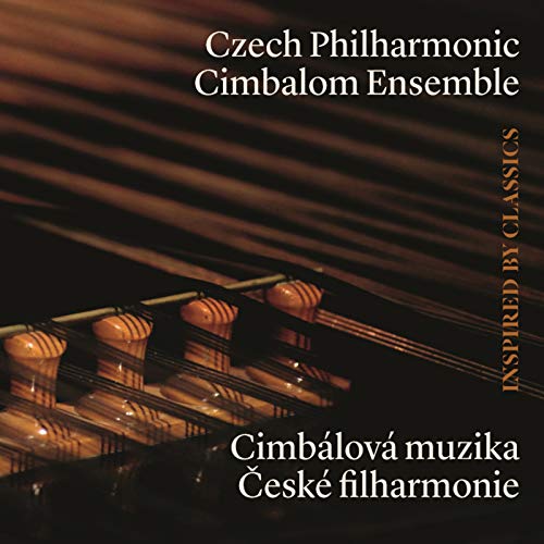 Close-up of a cimbalom with text reading "Czech Philharmonic Cimbalom Ensemble".