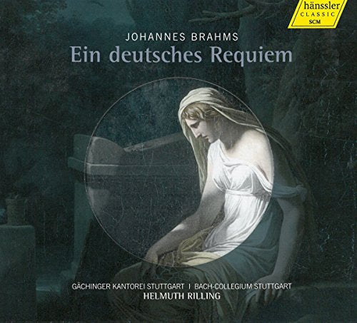 CD cover for Brahms’ “Ein Deutsches Requiem” featuring a draped woman.