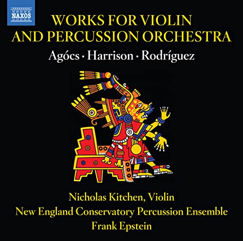 CD cover: black background with stylized Aztec art and composer names.