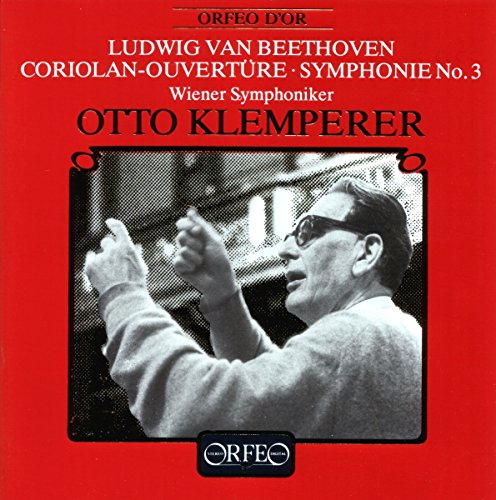 Red CD case featuring conductor Otto Klemperer in black and white.
