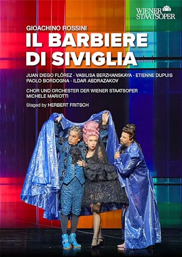 DVD cover for "Il Barbiere Di Siviglia" opera, featuring performers in costume.
