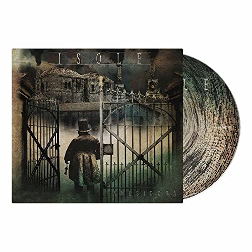 CD cover with a historic building, wrought iron gate, and figure.