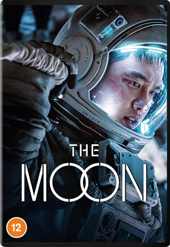 DVD cover for "The Moon" featuring an astronaut in a helmet.