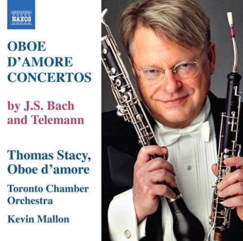 CD cover featuring a man with an oboe d'amore, red background.